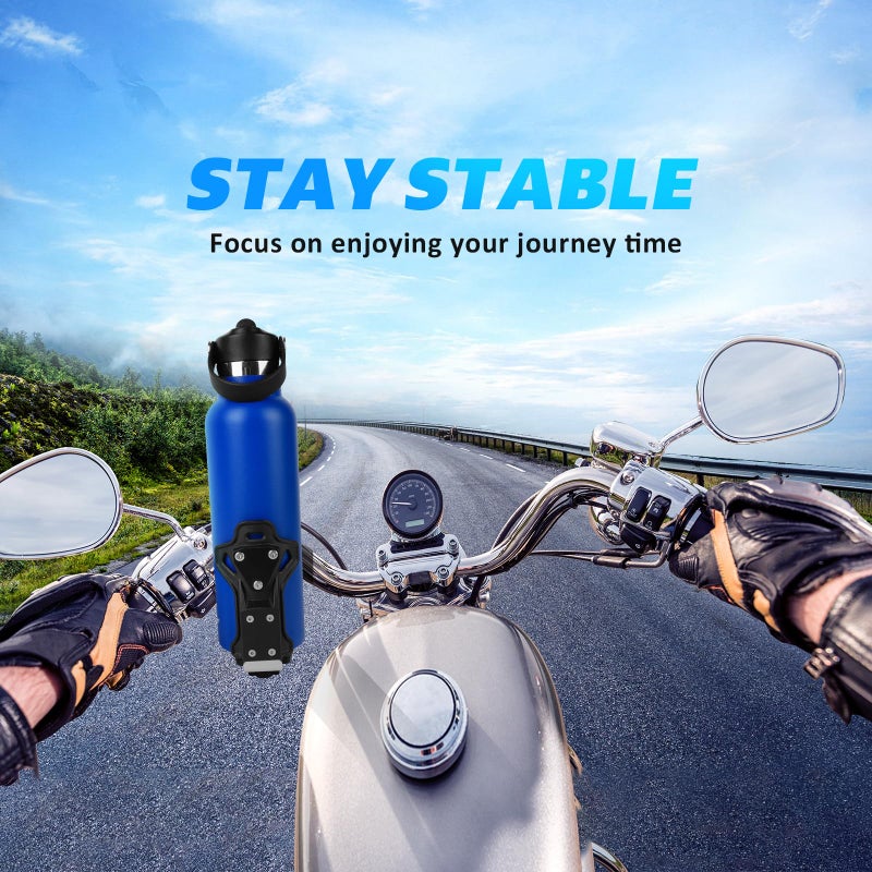 DEGUM Upgraded Motorcycle ATV Cup Holder Anti Theft  Extra Large Bike Water Bottle Holder 1.95 - 3.6 inch Universal Size  Drink Holder Handlebar with Metal Clamp for Scooter Boat Stroller Wheelchair - Image 4